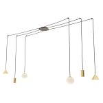 Emibig Colgante De Luz Fuji Acero Oro | Apta para 2x E14 - Max 10W, 2x GU10 - Max 10W, 2x GX53 - Max 10W