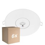 Multipack 6x Noxion LED Emergency Spot Blanco 3W 240lm - 850K Blanco Frio | Luz de emergencia 3 horas - Autotest - 140mm