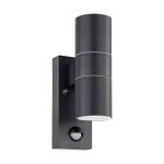 Eglo Luz De Pared Riga 5 Acero Antracita Up & Down 2W 250lm - 830 Luz Cálida | IP44 - Sensor De Movimiento