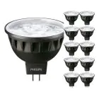 Multipack 10x Philips Master LED Foco GU5.3 MR16 7.5W 485lm 24D - 927 Luz muy Cálida | Mejor reproducción de color - Regulable - Reemplazo 50W